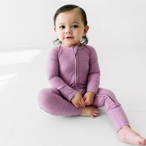 Little Sleepies purple ribbed zippy 12-18 months